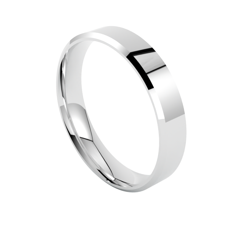 obrączka klasyczna ślubna platyna próby 950 szerokość 4,50 mm